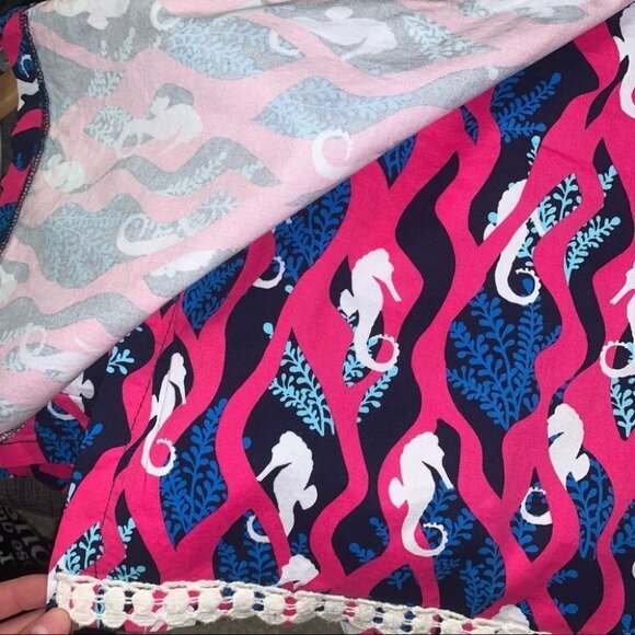 Crown‎  & Ivy Skort Seahorse Pink Blue Crochet Wrap Style Size 12 US Petite - Picture 6 of 9